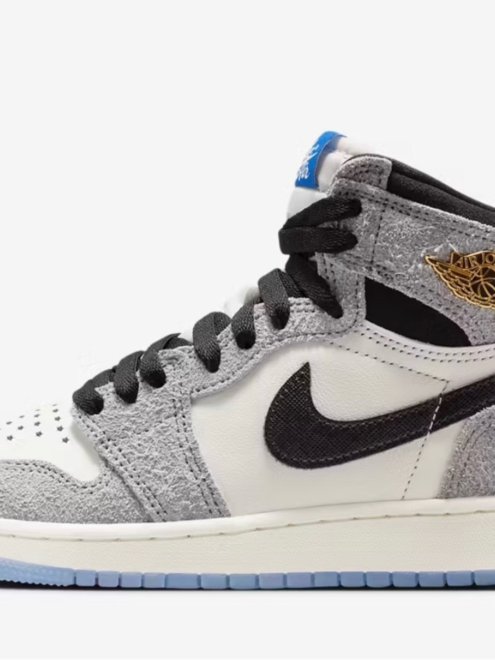 BRAND NEW IN BOX Nike Air Jordan 1 HIGH TOP Sneaker - White, Gray, Black, Blue